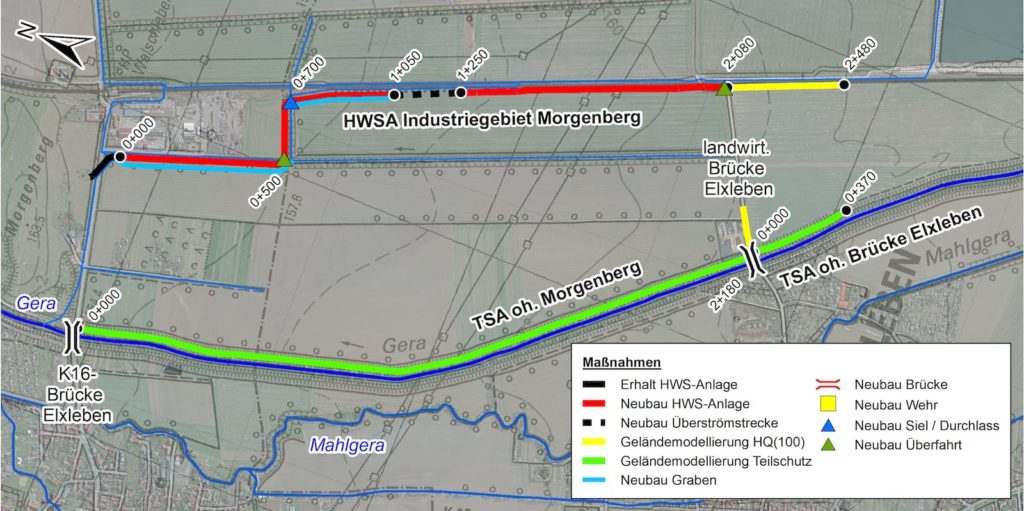 Übersicht Deichneubau Industriegebiet Walschleben